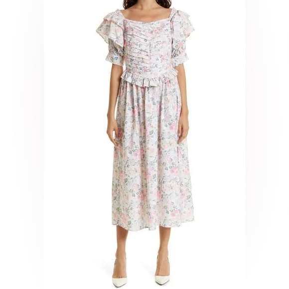 Tuckernuck Dresses & Skirts - Batsheva Laura Ashley Eden Dress Midi tuckernuck Floral Quartet Print NEW